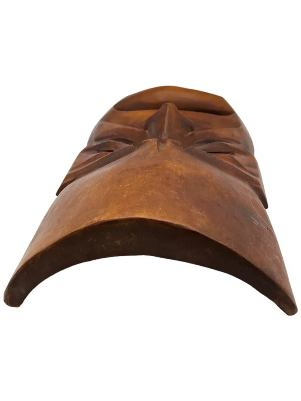 Vintage Hand Carved Wood Tragedy Theater Drama Wooden Mask Sad Face 1950 Wider - Picture 8 of 10